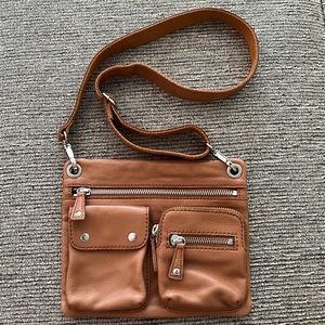 Vintage Fossil Leather Bag Satchel Crossbody Shoulderbag Brown